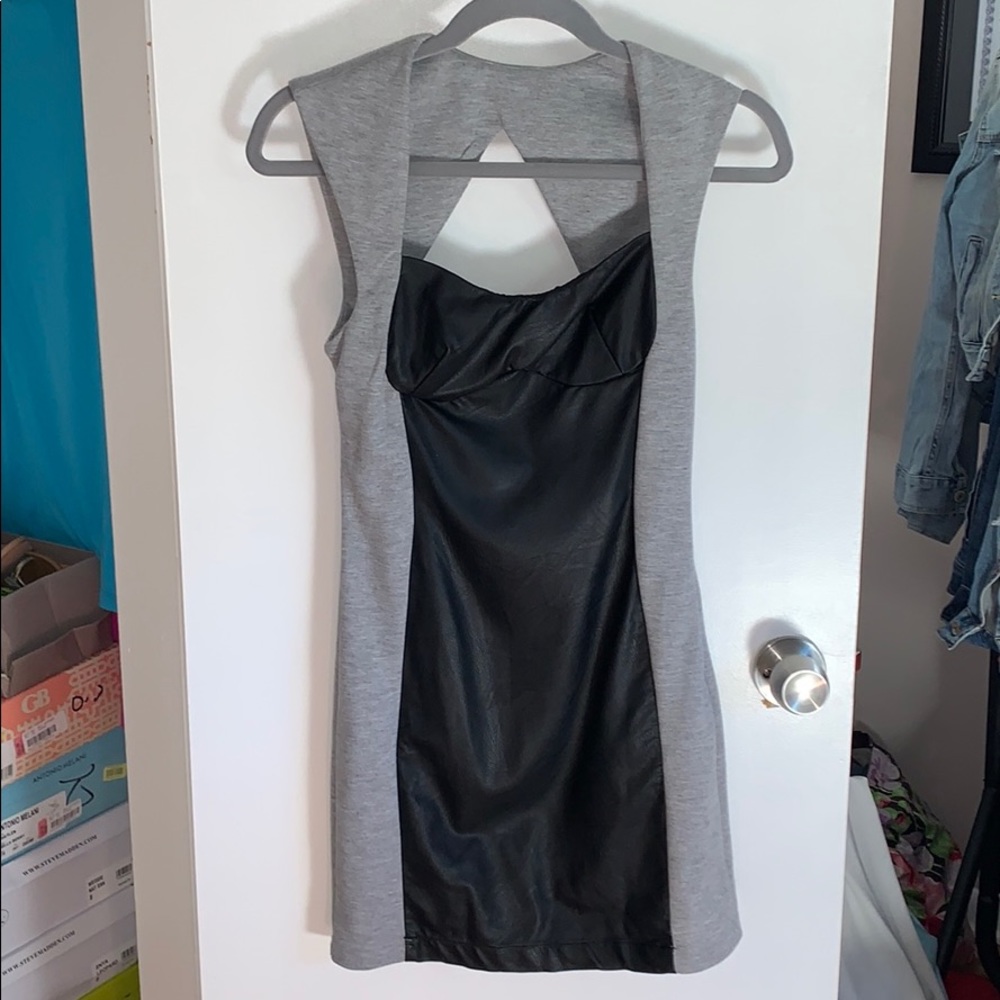 Leather Accent Dress